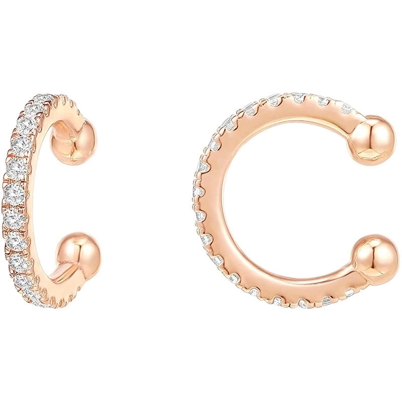 1 Pair Sterling Silver Artificial Gemstones C Shape Ear Cuffs