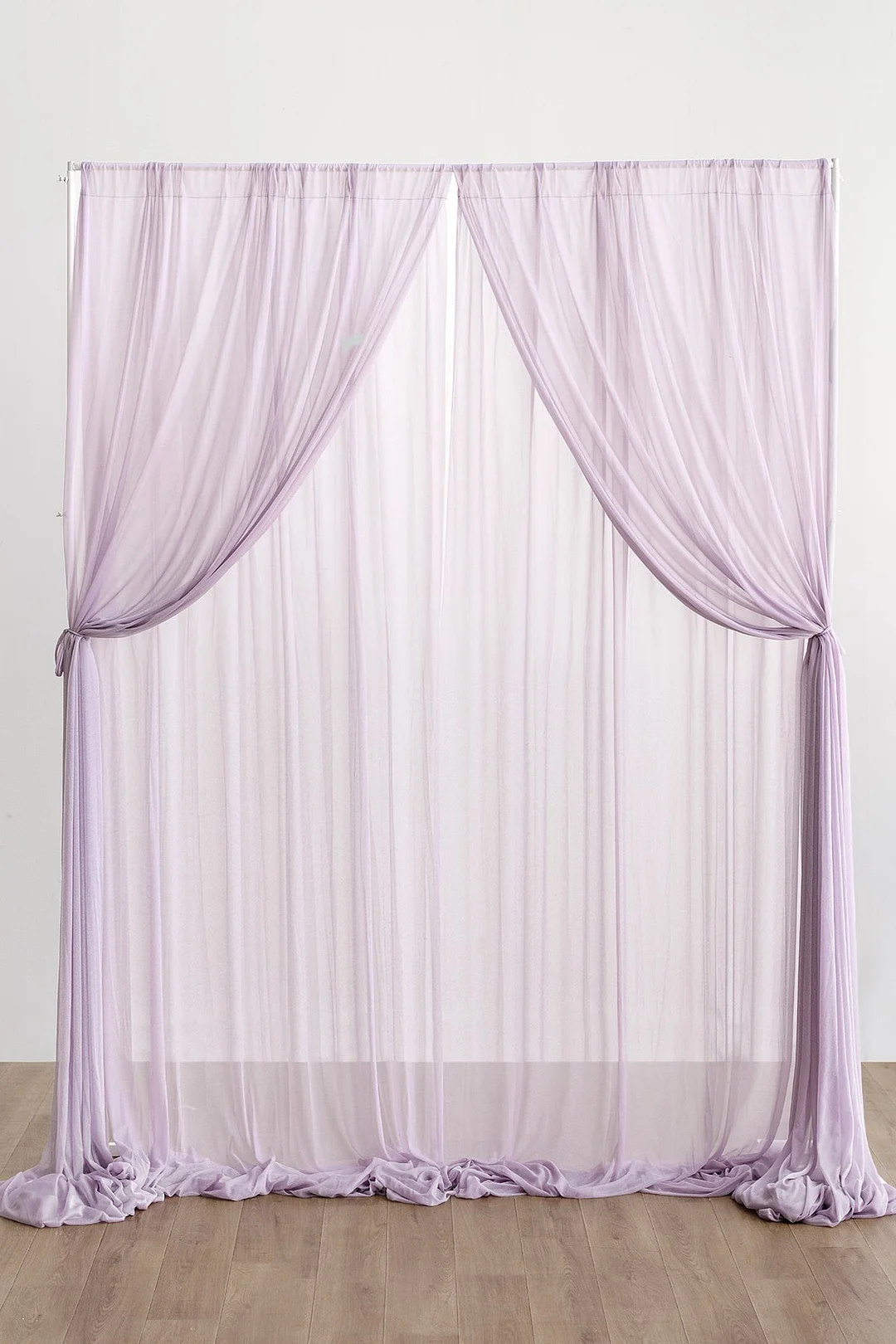 2-Layer Wedding Backdrop Curtains 59" x 10ft (Set of 2) - 8 Colors
