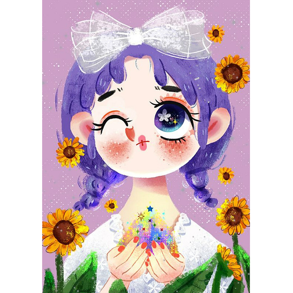 

Big Eyes Girl - Round Drill Diamond Painting - 30*40CM, 501 Original