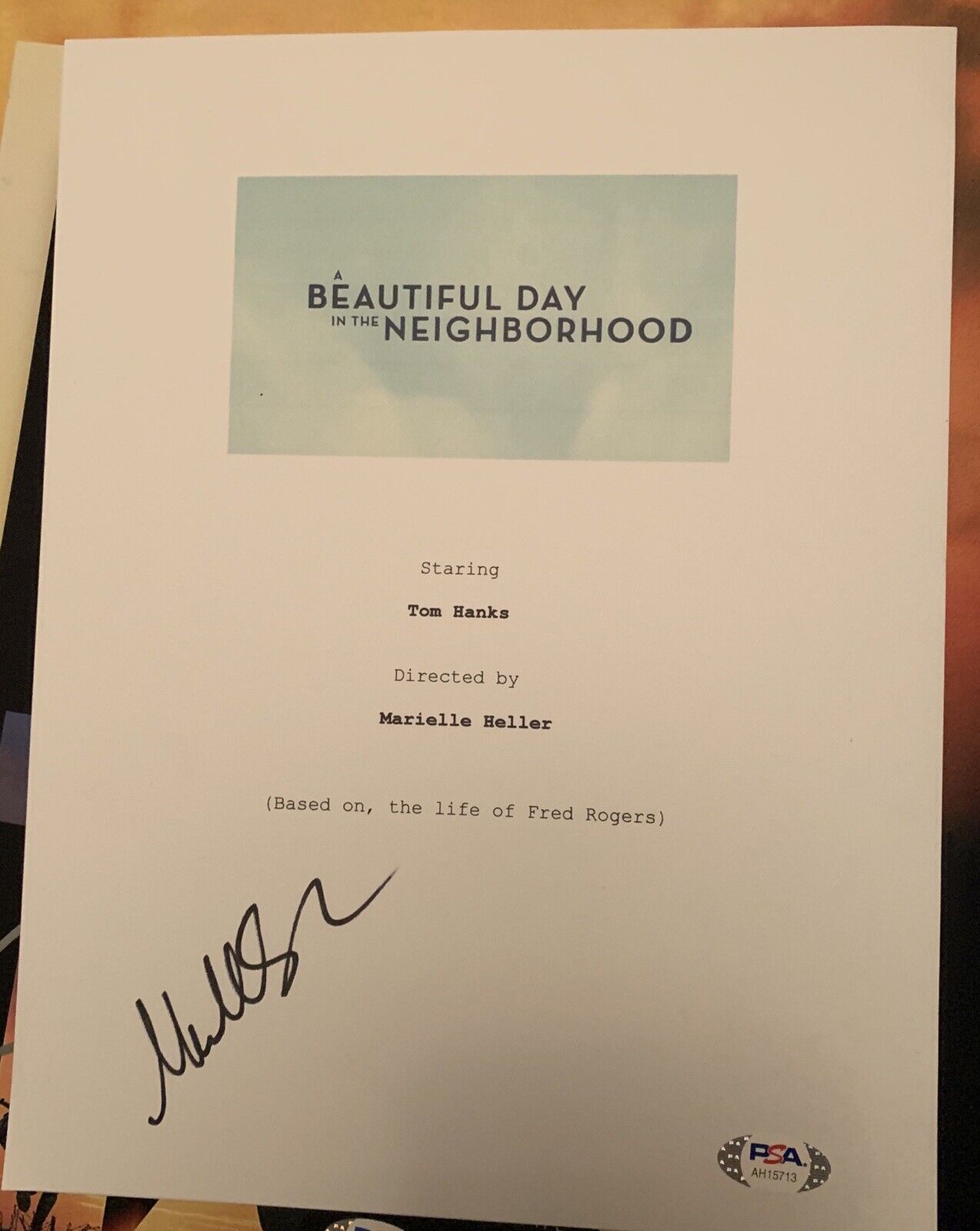 Marielle Heller Signed Movie Script A Beautiful Day In The Neighborhood Psa