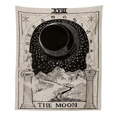 India Witchcraft Tarot Tapestry Wall Hanging Sun Moon Wall Tapestry Wall Carpet Psychedelic Tapiz Witchcraft Wall Cloth Tapestry
