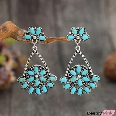 Artificial Turquoise Teardrop Earrings