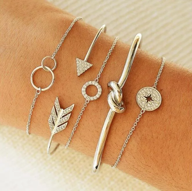 Women plus size clothing Boho Diamond Arrow Circle Bracelet Wholesale Cheap Jewelry-Nordswear