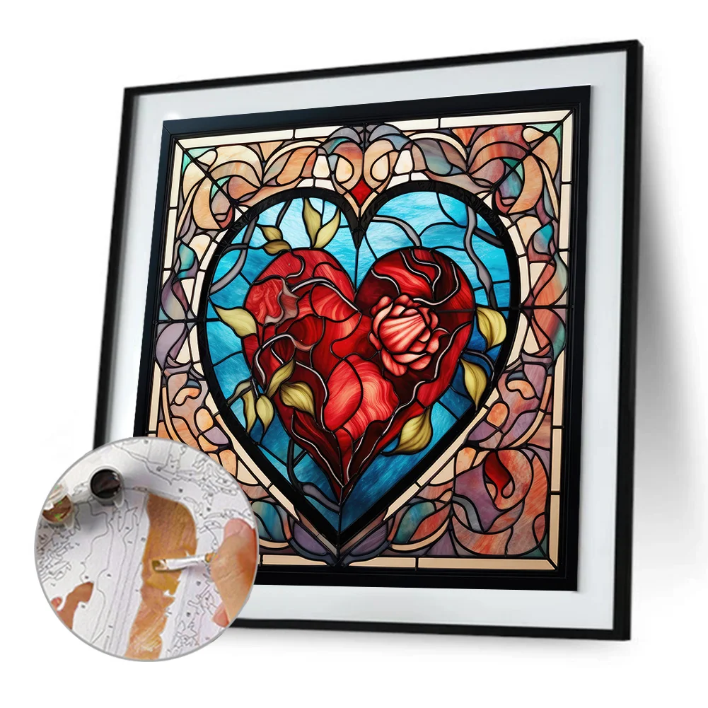 DIY Paint By Number 40*40cm - Red Love Heart