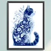 (Multi-Style) Blue And White Porcelain Cat-11CT Stamped Cross Stitch 40*53cm/15.75*20.87in