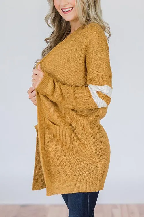 Striped Colorblock Long Sweater Cardigan