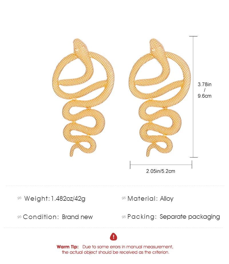 Round Snake Gold-Plated Earrings