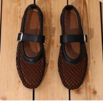 Yyvonne Head Fishing Grid Hollow Mary Jane Single Shoes Women Go Out 42 Large Summer New Sandals