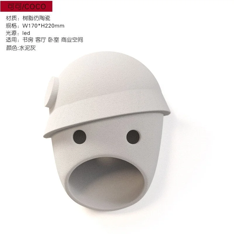 Nordic Led Sconce Wall Lights Resin Moooi Mask Wall Lamp Home Decor Living Room Wall Lights Cartoon Bedroom Lamps Stair Lights