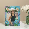 Floral Special Shape Diamond Painting Photo Frame Home Decor Gift (Flower Blue)