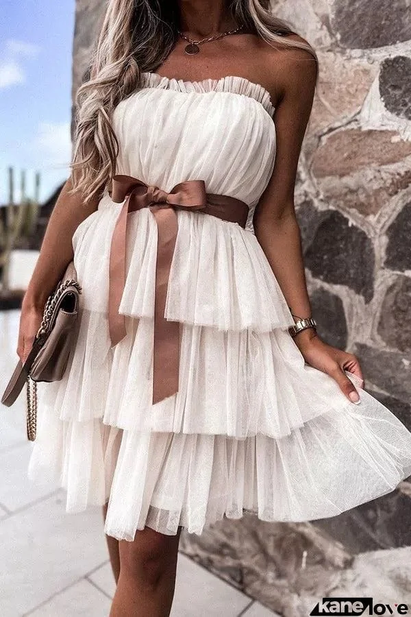 Find The Light Off Shoulder Tulle Cake Dress