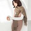 Plain Colors Tassels Unisex Scarf Team Event Anniversary Shawl