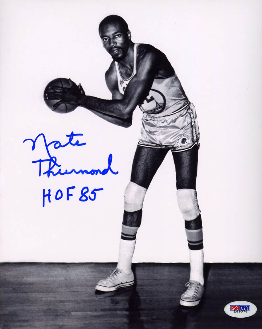 Nate Thurmond SIGNED 8x10 Photo Poster painting + The Great G.S. Warriors PSA/DNA AUTOGRAPHED