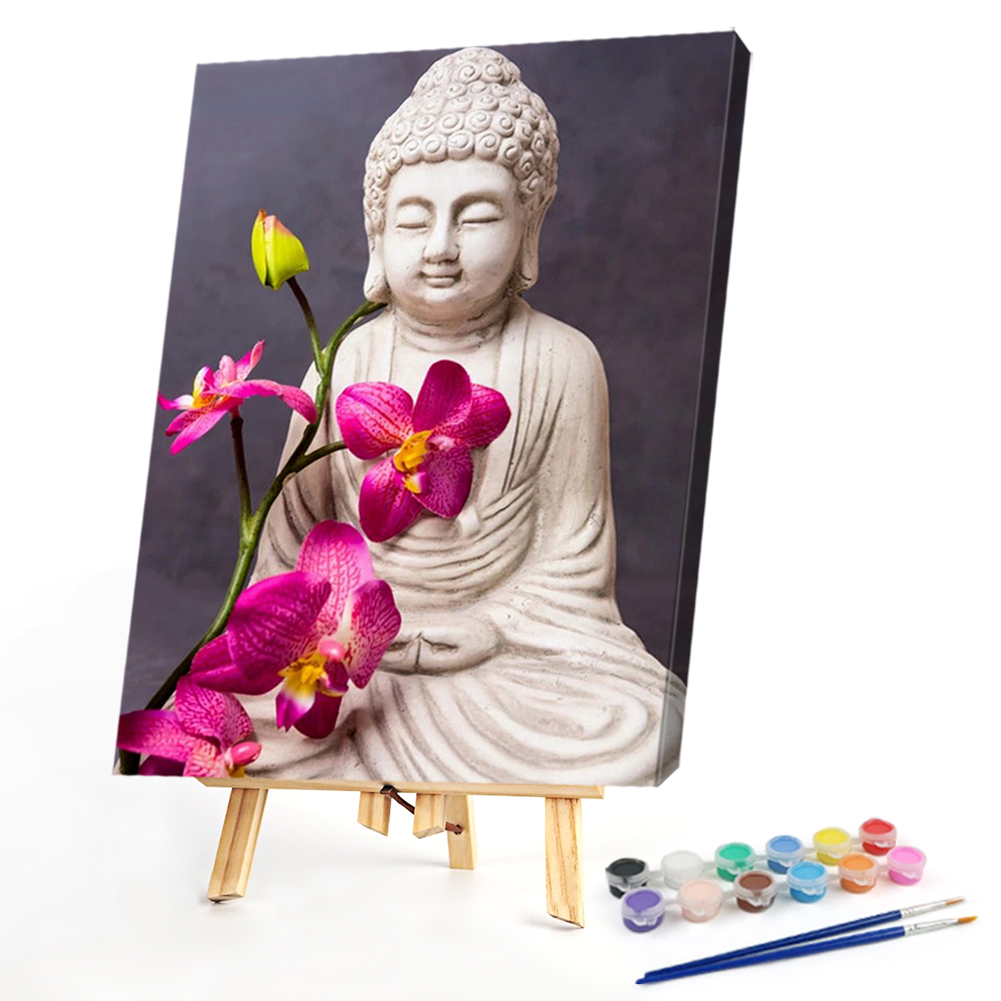

40*50CM - Paint By Numbers - Buddha Flowers, 501 Original