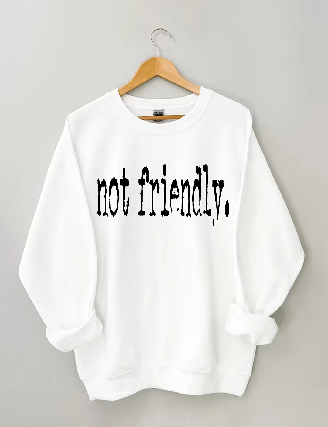 Not Friendly Typography Sweatshirt