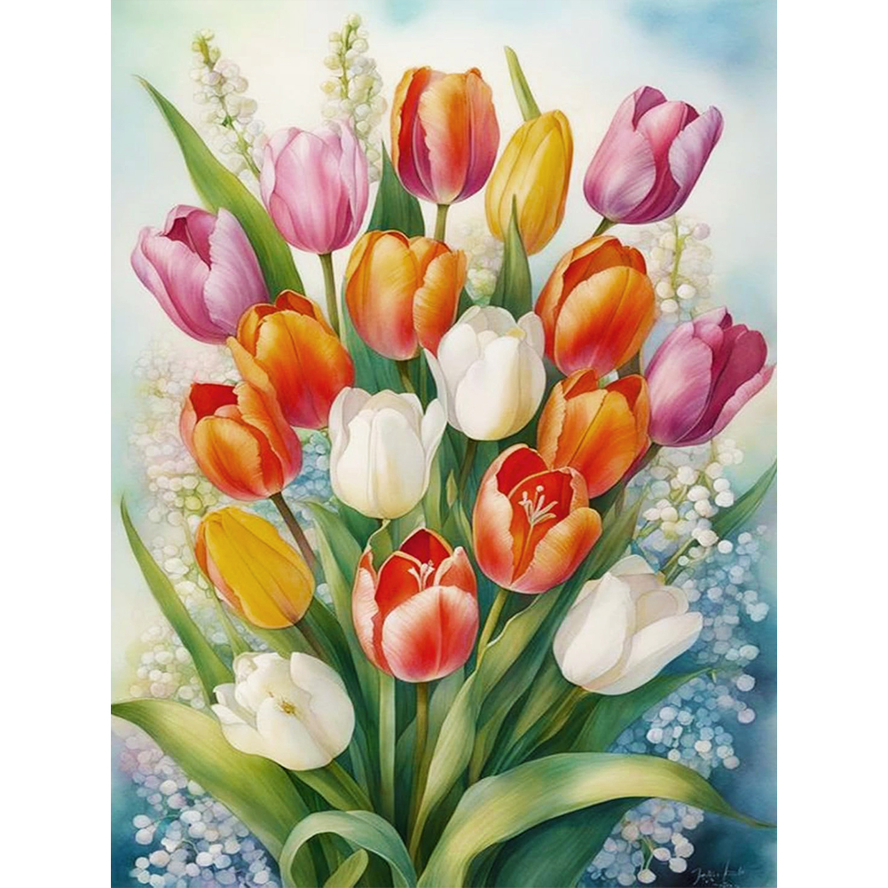 Tulip Bouquet 30*40cm(canvas) full round drill diamond painting