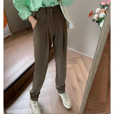 Women Suit Pants Spring Office Lady Long Trousers 2020 New Autumn Solid Slim High Waist Fashion Pant Female