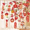 Spring Festival CNY Blessings Plant Flower Hanging Paper Decors