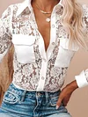 Lacy Crochet Long Sleeves Blouses