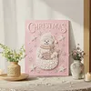Christmas Snowman 5D DIY Round Special Shaped Pearl Partial Drill Diamonds Dots Gem Art Kits with Wooden Frame Diamond Dots Paintings 30x40cm Diamonds Paintings Gem Art for Adults Beginners Home Decor