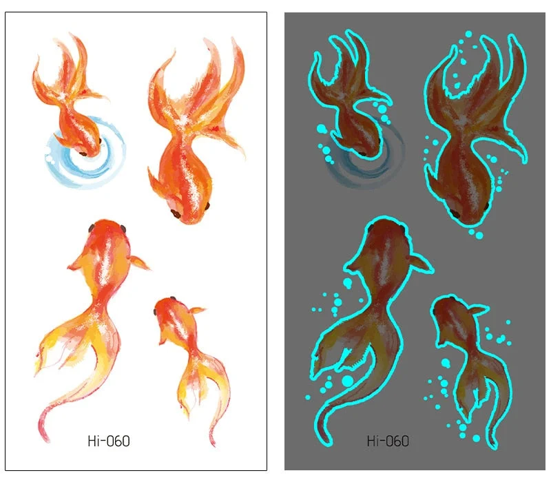 Luminous Tattoo Stickers Temporary Lovely Cat Star Rabbit Snake Animal Festival Party Glowing Cool Face Tatoo for Men Women