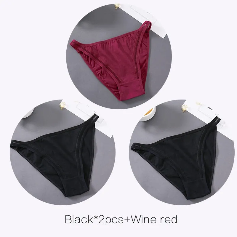 FINETOO Sexy Panties Women Underwear Waist Hollow Cotton Briefs For Girls Low-Rise Bikini Female Lingerie Comfortable Underpants