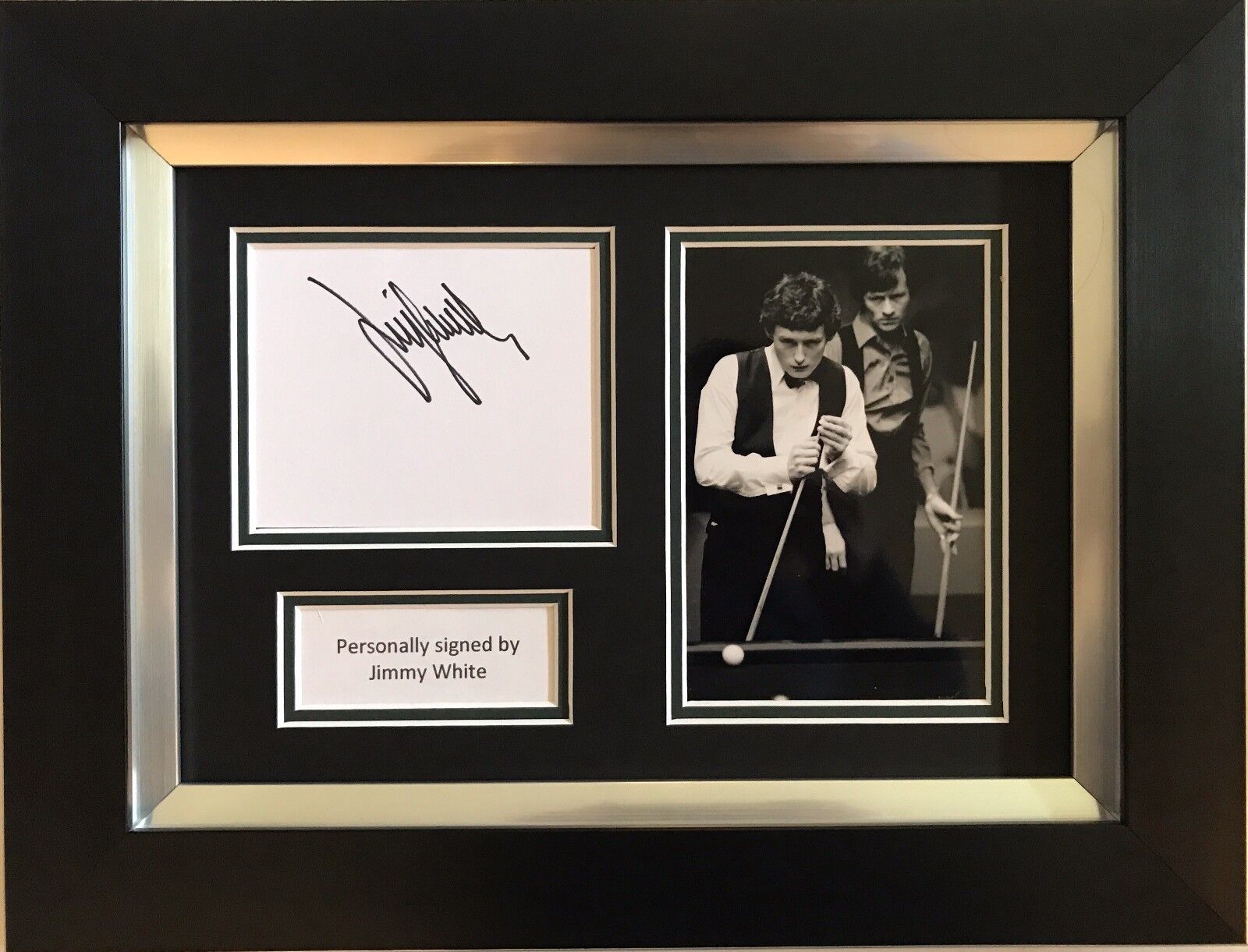 JIMMY WHITE HAND SIGNED FRAMED Photo Poster painting DISPLAY SNOOKER 1.