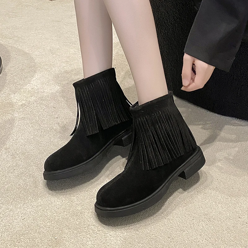 Yyvonne Yyvonne Thick-Bottomed And Short-Truly Tuk-Ssing-Up Martin Boots After The New Leisure And Lightness Of The 2023 Autumn And Winter
