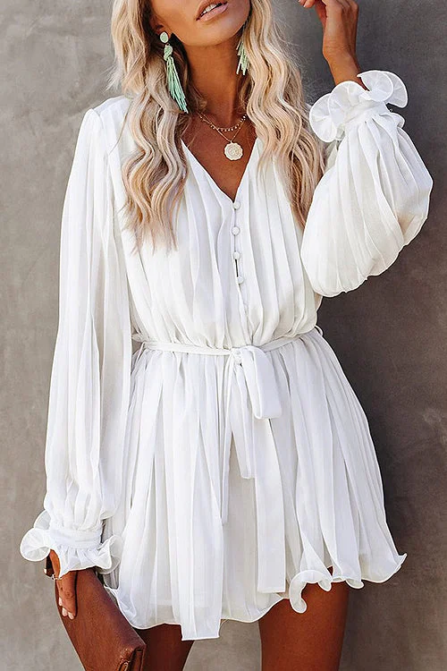 Holiday Vacation Dress Pleated Flare Mini Dress - 6 Colors
