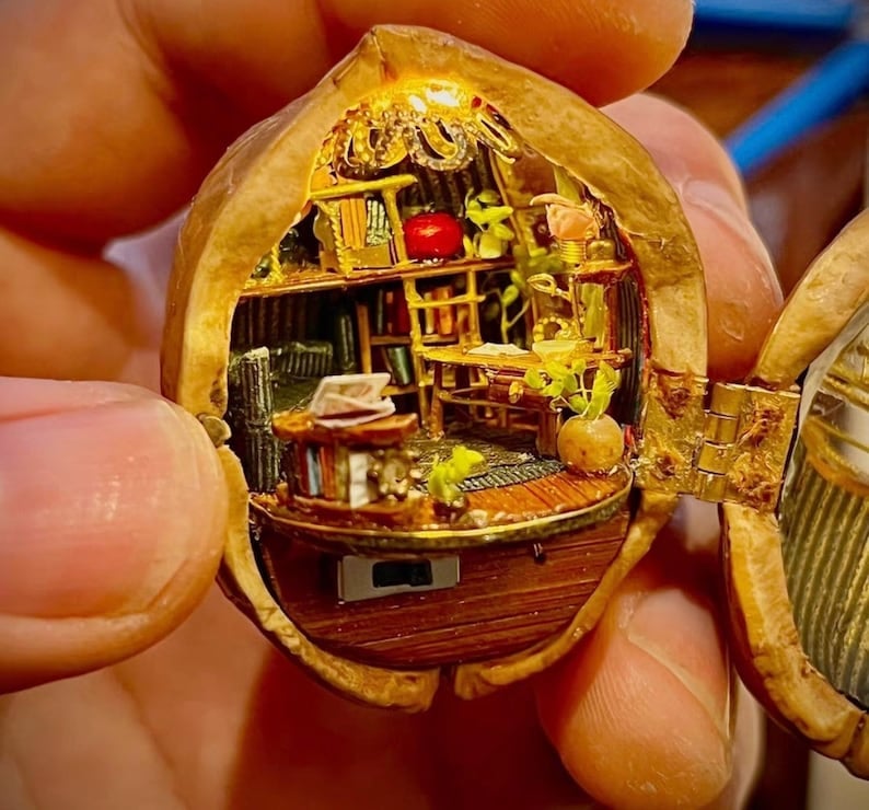 Walnut Shell doll housedoll house miniaturegift for girl image 2