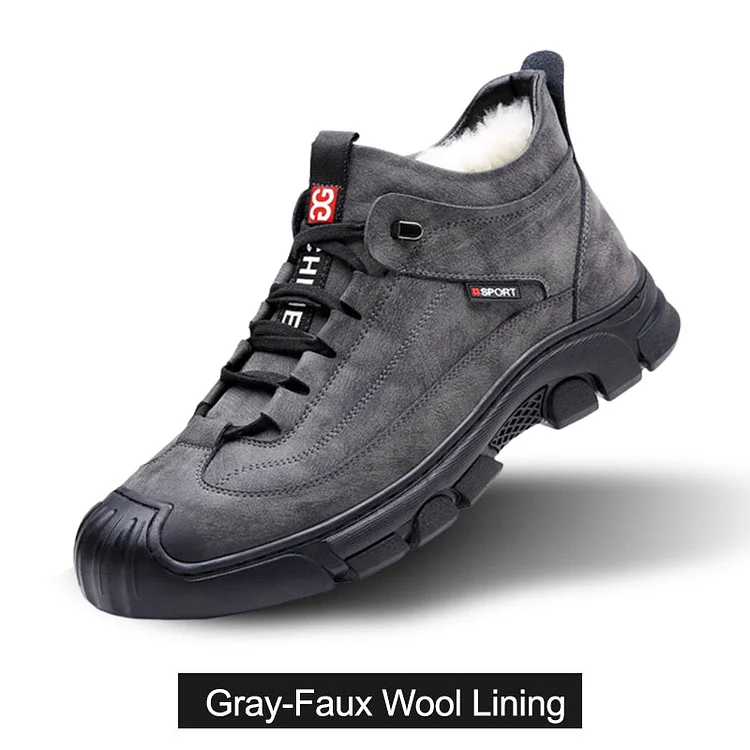 🎁[Winter Gift] Men's Faux Wool Lining Leather Sneaker