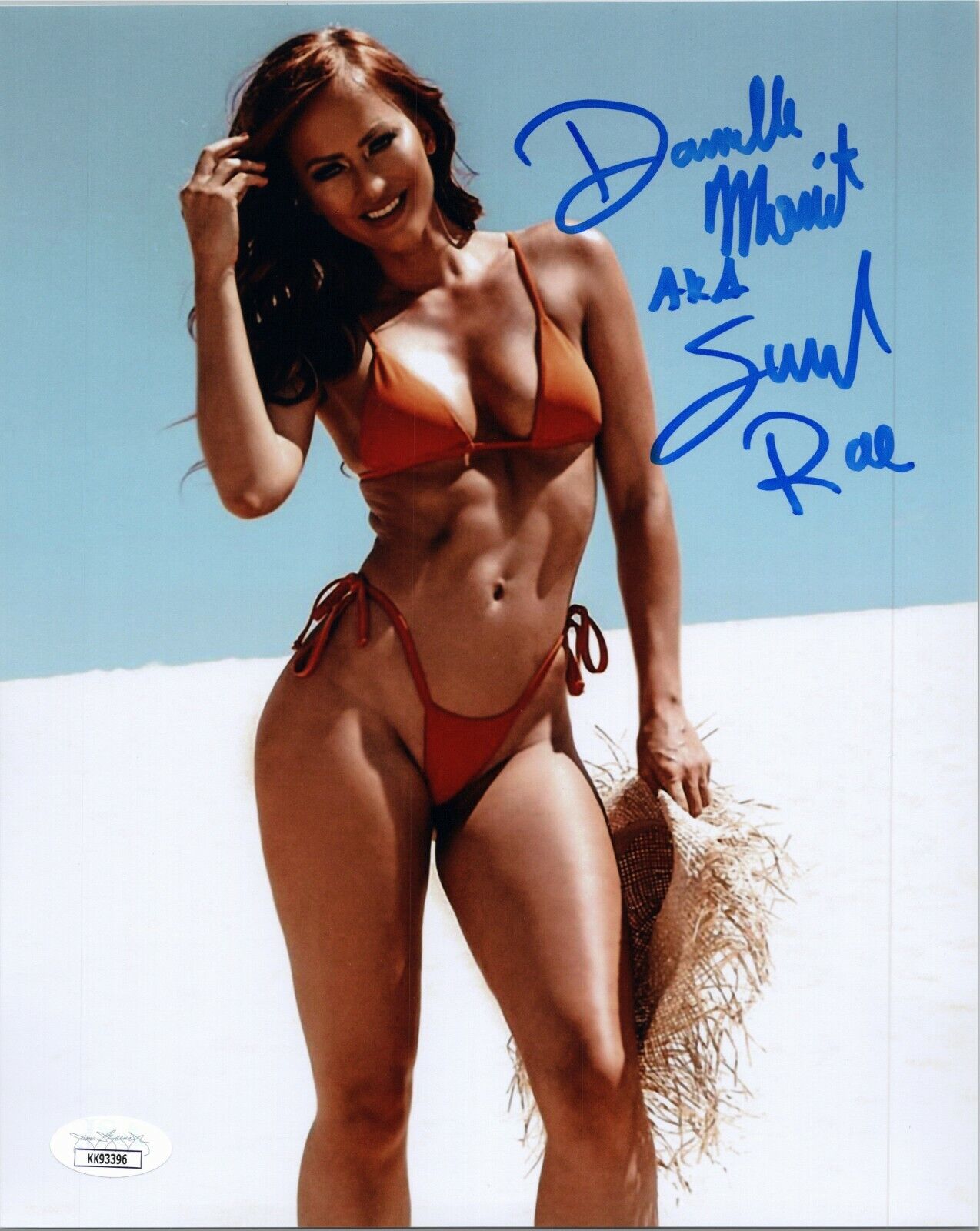 DANIELLE MONET ~SUMMER RAE Authentic Hand-Signed WWE DIVA