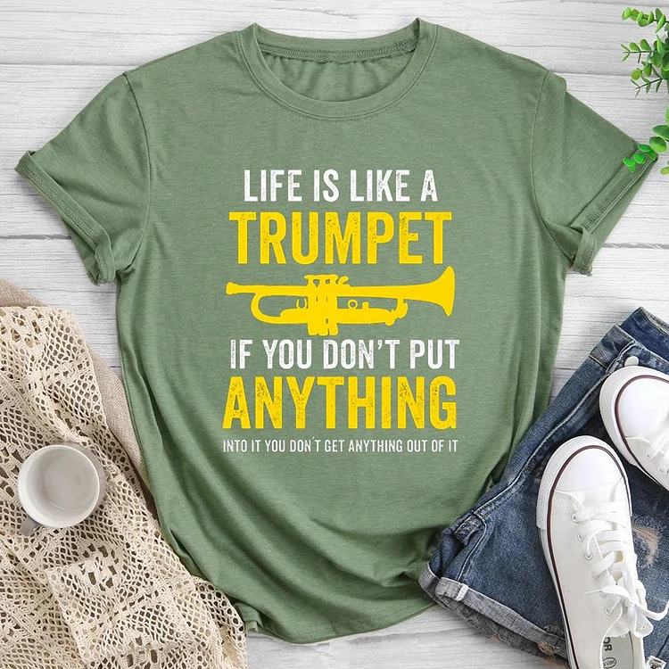 Trumpet Put Anything Round Neck T-shirt