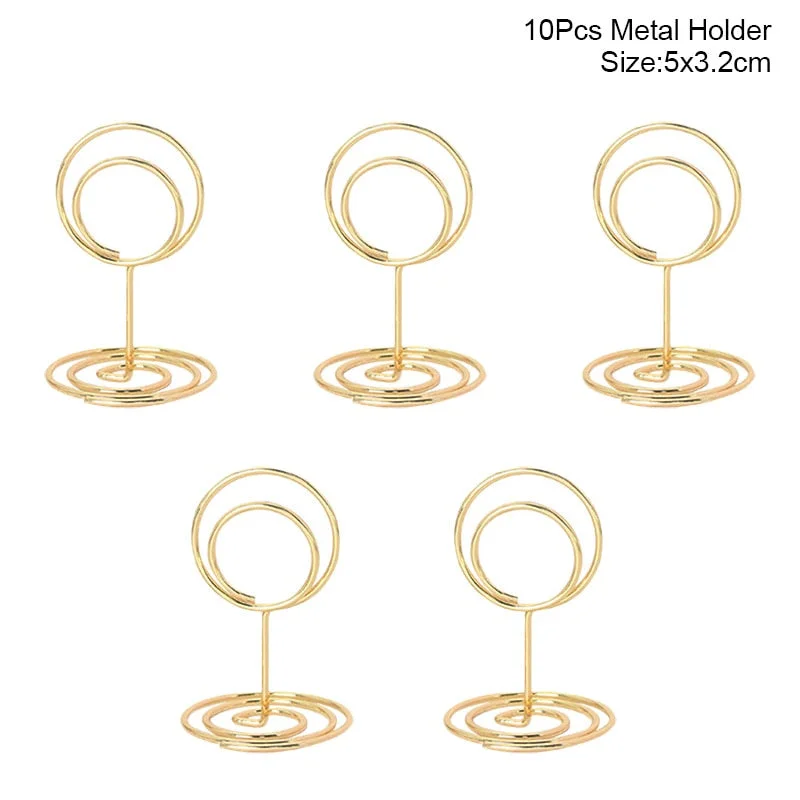 10pcs Natural Wooden Place Card Holders Stand Card Photo Clip Holder Rustic Wedding Decorations Party Table Number Name Sign