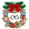 Special Shaped Diamond Painting Hanging Wreath Xmas Elk Christmas with LED Light