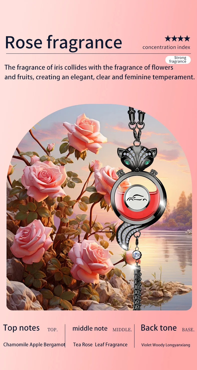 Car perfume pendant high-end fox diamond car interior decoration fragrance essential oil pendant