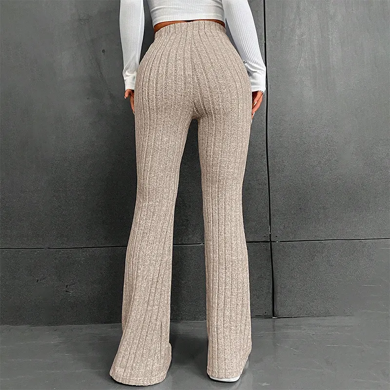 Uveng Uveng Women's Clothing 2023 Autumn And Winter New Fashion Pure Color Wide Pit Strip Casual Trousers