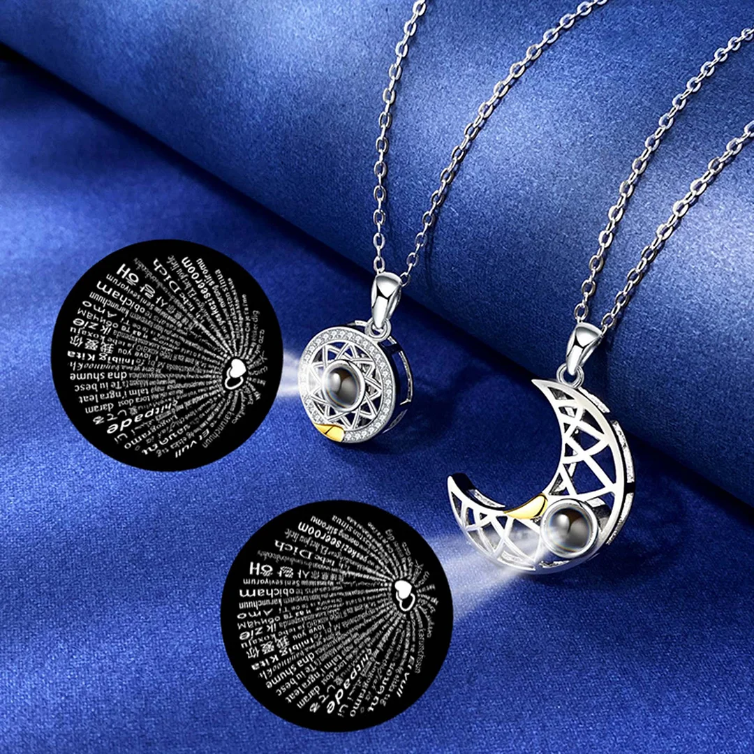 Sun Moon Necklaces For Couple BFF Family