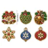 6PCS  DIY Pearl Diamond Painting Christmas Fridge Magnets, Sparkling Rhinestone Refrigerator Magnet Craft Kit for Home Decor & Gifts