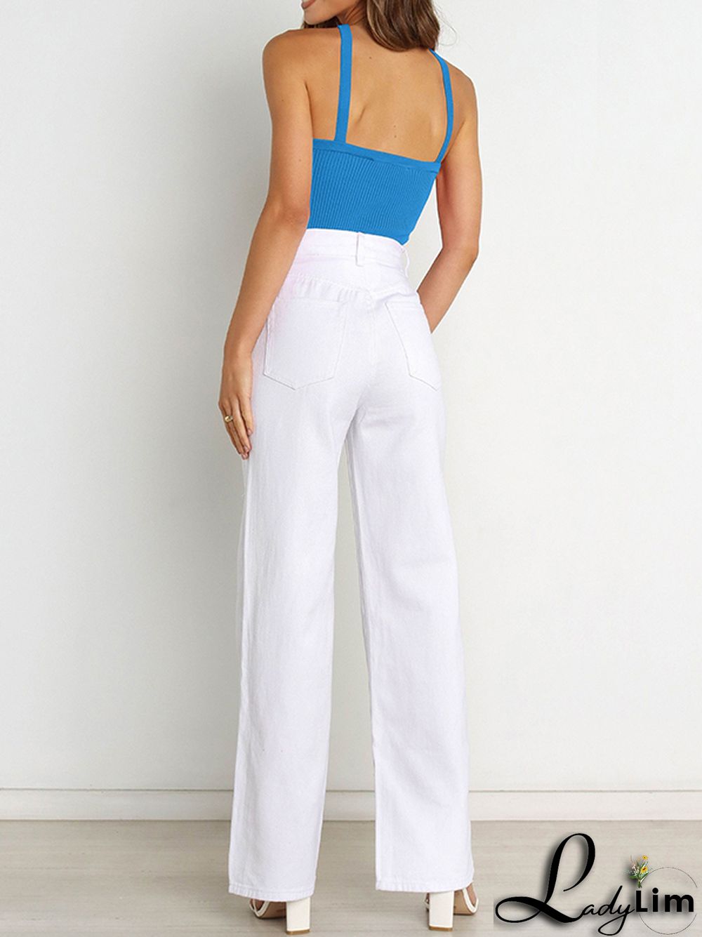 Skinny Sleeveless Solid Color Halter-Neck Vest Top