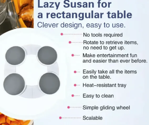 🌟Most Popular✨turntable for rectangular long and oblong tables