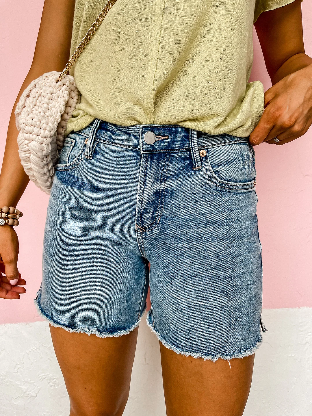 Julian High Rise Shorts-Costa Blue