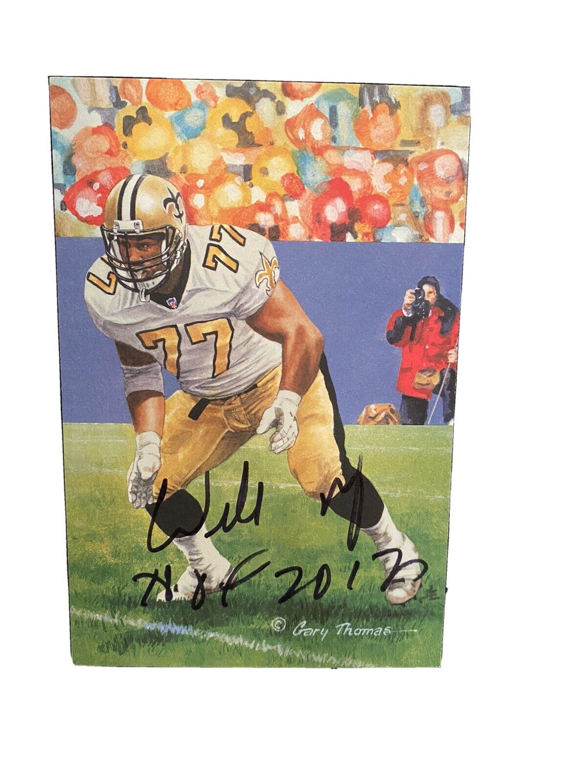 Willie Roaf Signed/autographed Goal Line Art Card JSA/COA Limited Edition HOF 20