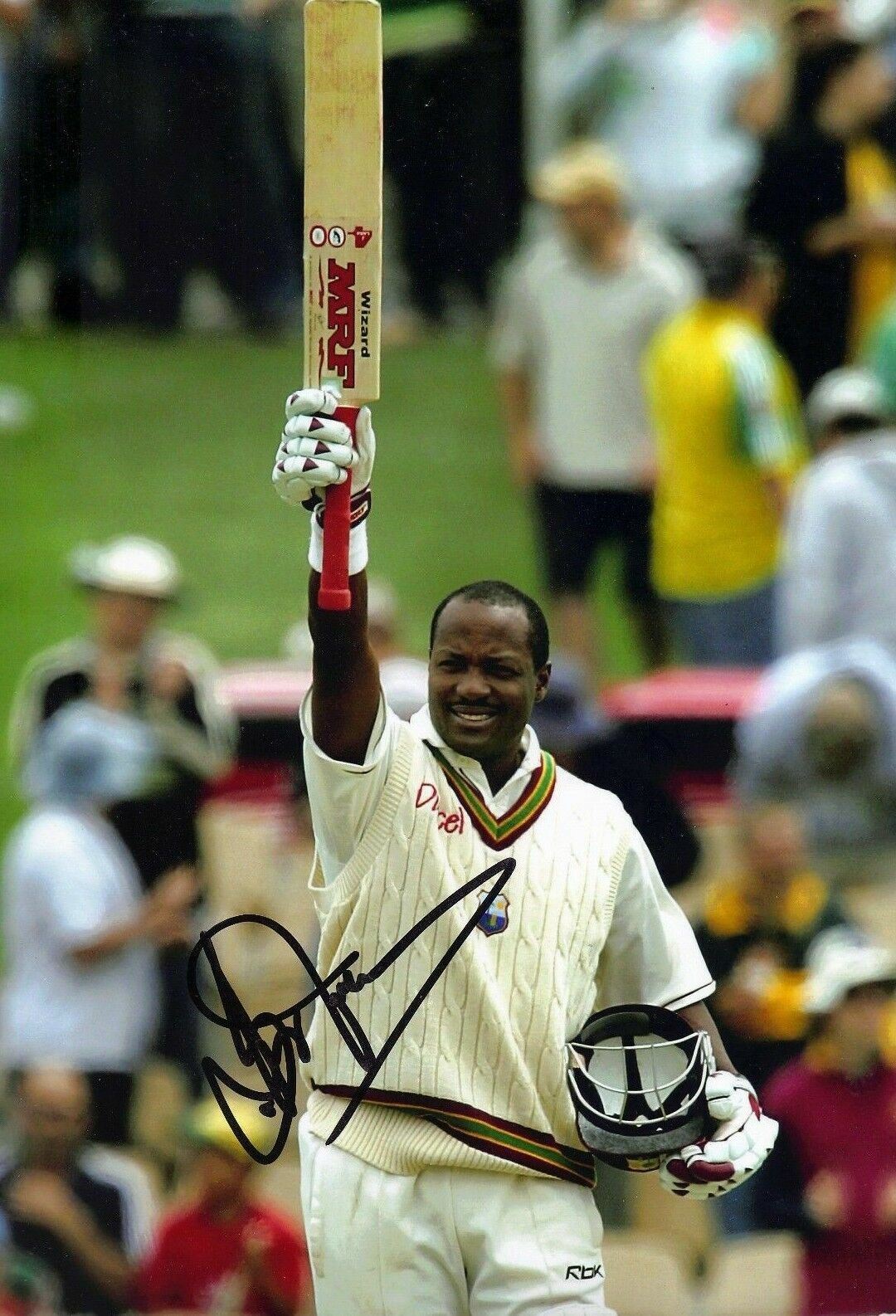 Brian Lara Signed 12X8 Photo Poster painting West Indies AFTAL COA (2617)