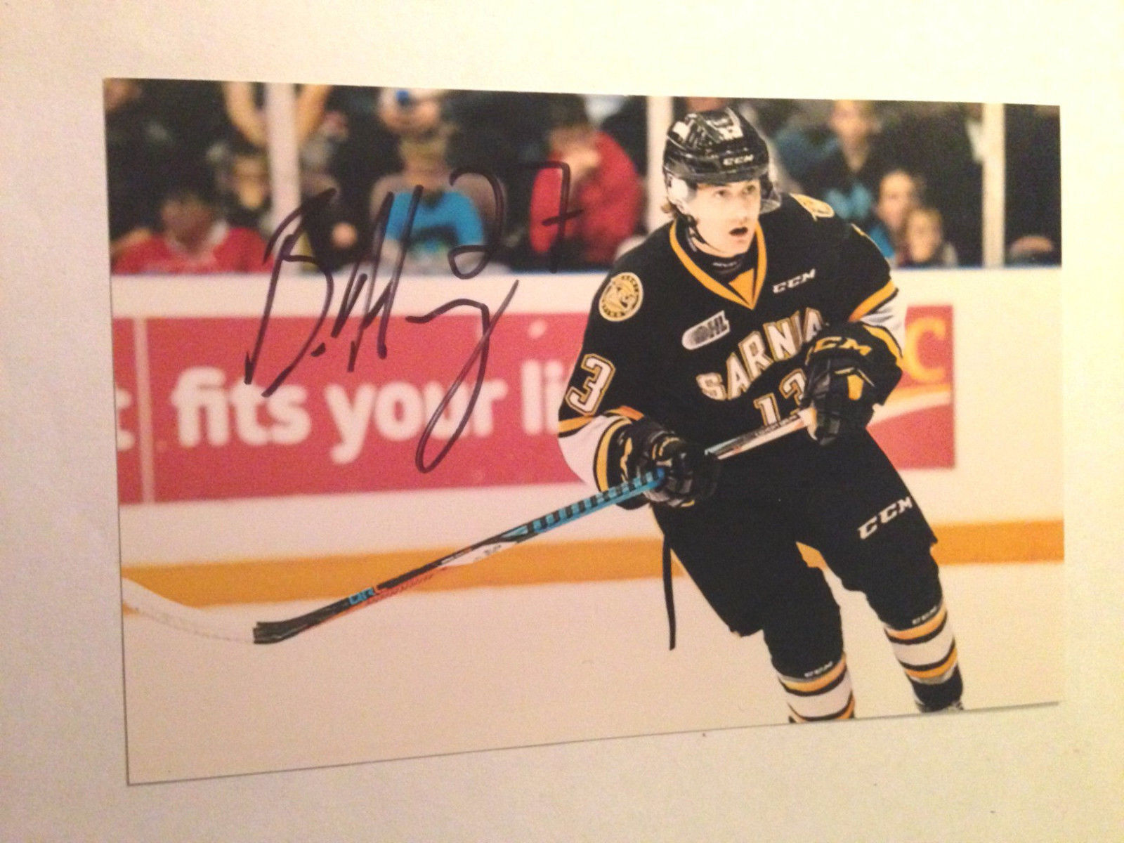 Brady Hinz SIGNED 4x6 Photo Poster painting SARNIA STING / NHL DRAFT 2018