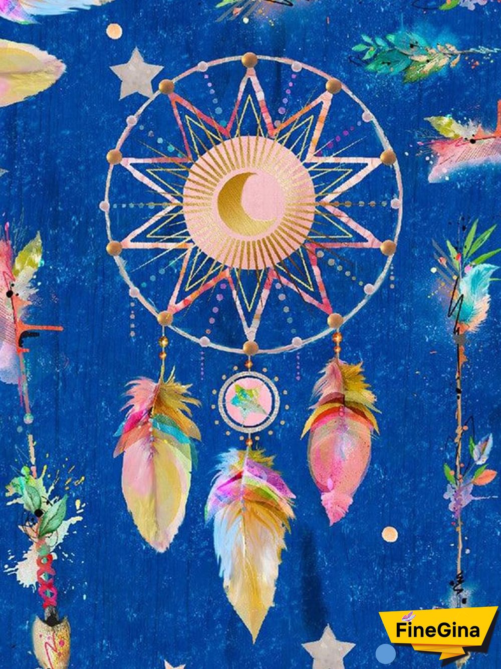 Ethnic Dreamcatcher Print Casual Pants