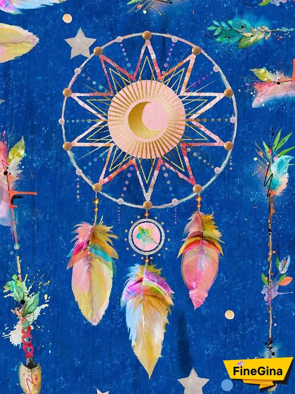 Ethnic Dreamcatcher Print Casual Pants