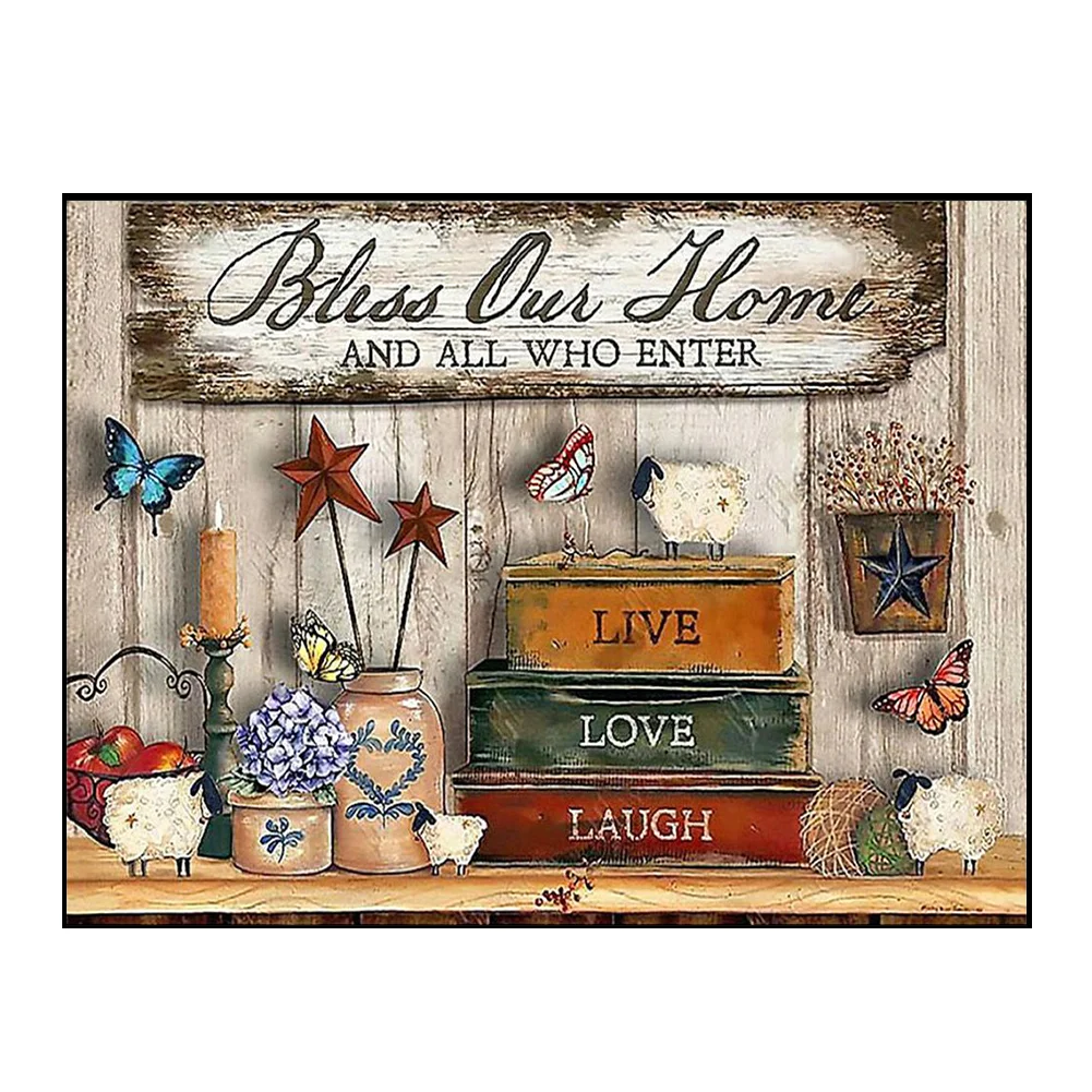 11CT Full Stamped Cross Stitch - Bookshelf(Canvas|40*50CM)