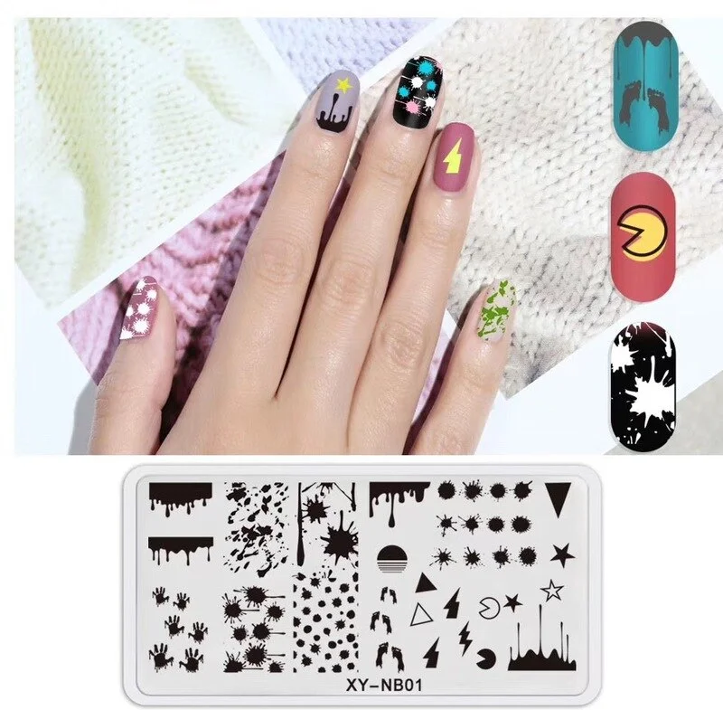 Designer Nail Stamping Plates Stamps Tool Kit for False Nails Tip Manicure Art 1-DM