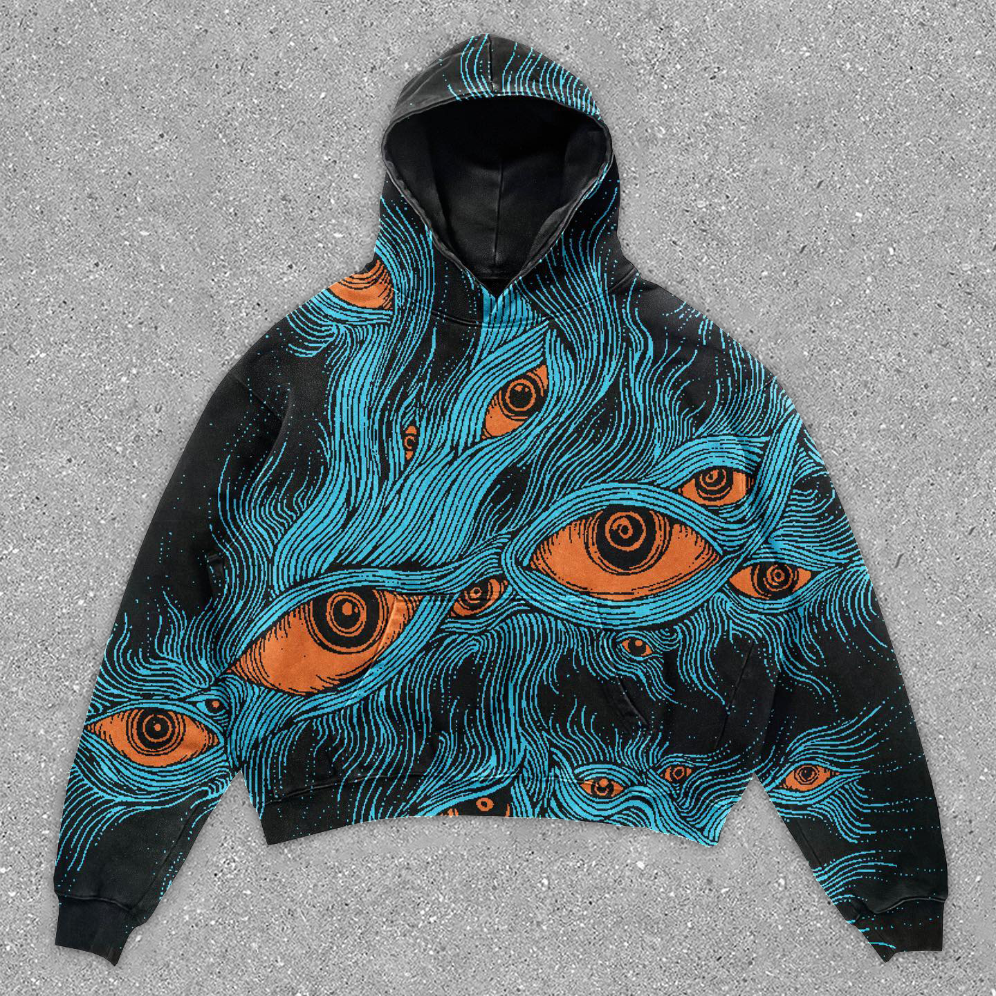 Statement Vintage Print Long Sleeve Loose Hoodie